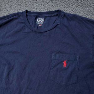 Polo Ralph Lauren  Long Sleeve Shirt Cotton Blue Pocket Mens Size M Medium